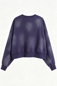 Women's Fall Vintage Gradient Cropped Crew Neck Sweatshirt