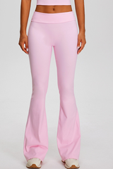 Women's Athletic Solid Pleated Buttocks Lift Flare Pants