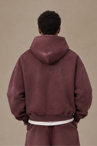 Men's Fleece-Lined Spray-Faded Oversized Hooded Jacket