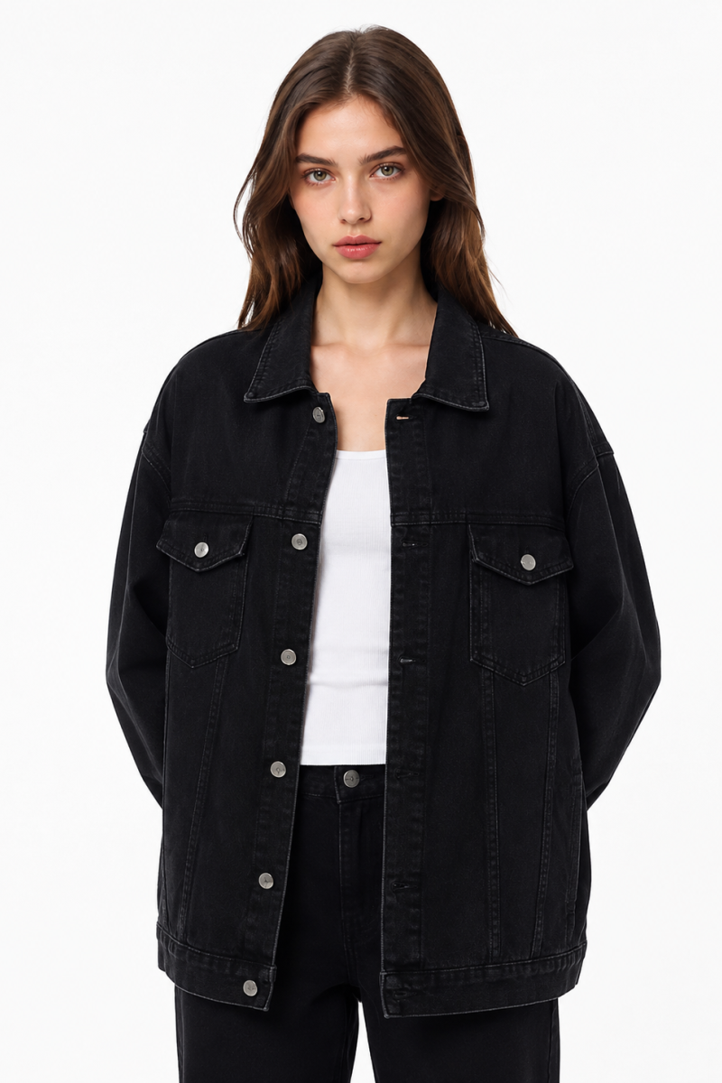 Women's Fall Oversized Drop Shoulder Denim Jacket