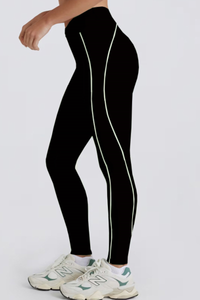 Women's Twist Contrast Line Butt-Lifting Yoga Leggings