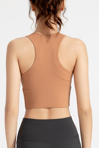 Women's Front Zipper High Impact Naked Feel Sports Bra