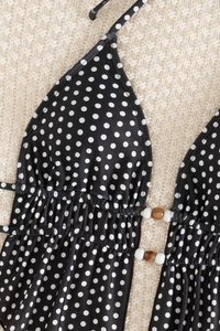 Women's Polka Halterneck Dot Backless Side Tie Tankini