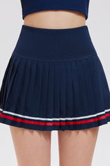 Women's College-Inspired High-Waist Pleated Mini Sport Skirt