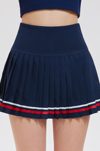 Women's College-Inspired High-Waist Pleated Mini Sport Skirt