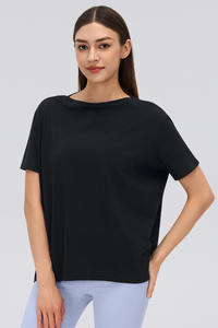 Women's Summer Lightweight Loose Fit Solid Sports T-Shirt