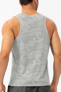 Men's Breathable Sleeveless Mesh Panel Athletic Tank Top