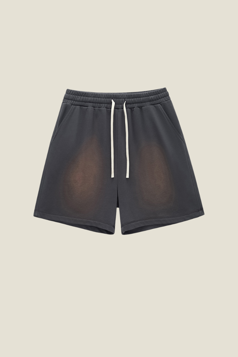 Unisex Washed Gradient Shorts - Side Pocket Straight Drawstring