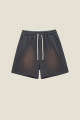 Unisex Washed Gradient Shorts - Side Pocket Straight Drawstring