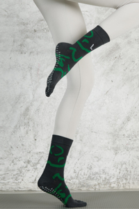 Women's Colorful Patterned Crew Yoga Grip Five-Toe Socks