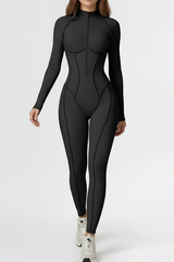 Women’s one-piece long-sleeve sport jumpsuit.