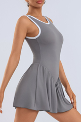 Women's Color Block U-Back Anti-Chafing Tennis Mini Dress