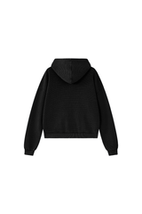 Women's Fall Vintage Washed Waffle Full Zip Up Hooded Jacket