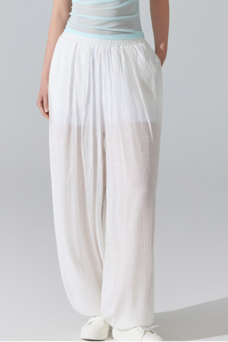 Women's Lightweight Elastic Waist Loose Fit Harem Casual Pants