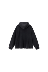 Men's Fall Winter 100% Cotton Washed Frayed Hem Hoodie