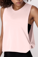 Women's Lightweight Crew Neck High Side Slit Loose Tank Top