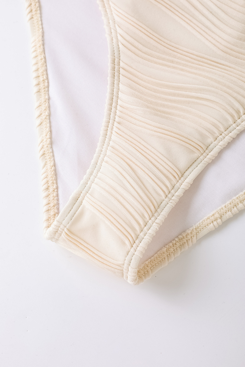 Women's Solid Ruched Wide Strap Sexy Bikini