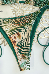 Women's Summer Leopard Print Halterneck Beach Bikini Sets