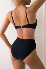 Women's Sexy Metal Buckle Triangle Cup Solid Bikini