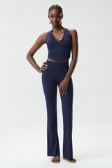 Women's Petal Yoga Athletic Set:Halter Tank Top & Flarepants