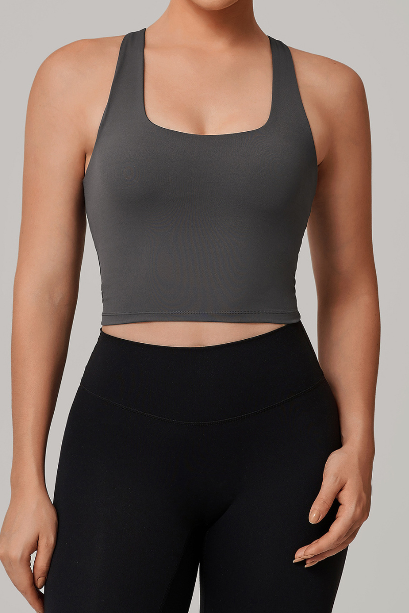 Women's Summer U-neck Qiuck Qry Solid Sports Tank Top