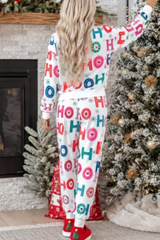 Women's HOHO Letter Thin Lounge Christmas Pajamas Sets