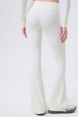 Low-rise wide-hem yoga flared pants