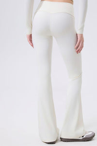 Low-rise wide-hem yoga flared pants