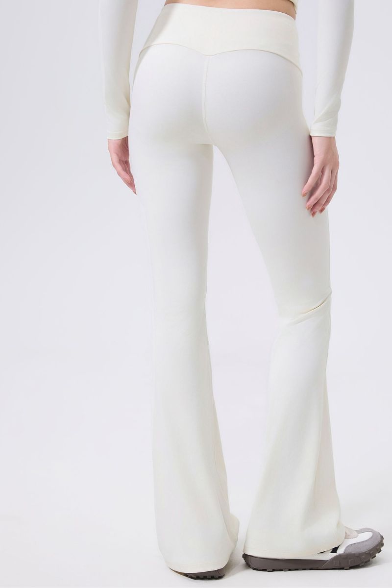 Low-rise wide-hem yoga flared pants