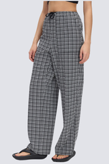 Women's Summer Breathable Plaid  Drawstring Leisure Pants