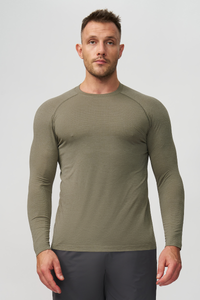 Men's Seamless Quick-Dry Athletic Long Sleeve T-shirt