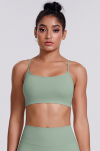 Women's Crisscross Back Spaghetti Straps Quick Dry Sports Bra