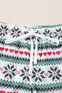 Women's Christmas Sets:Sleigh Letter Sweatshirt And Shorts