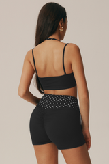 Women's Fake Two Piece Polka Dot Bra & High Waist Shorts Set