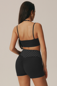 Women's Fake Two Piece Polka Dot Bra & High Waist Shorts Set