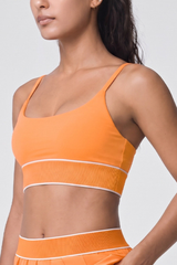 Women's Color Block Ribbed Thin Strap Sports Bra