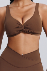 Women's Athletic Twist-Front V-neck Push-Up Bra