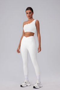 Women's Asymmetric One-Shoulder Bra & V-Waist Leggings Set