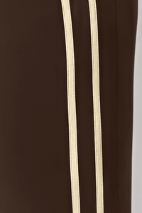 Women's Side Stripe Wide Waist Capri Sports Running Leggings