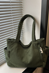 Women's Streetwear Corduroy Large-Capacity Tote Bag
