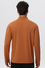 Men's Half Zip Raglan Quick Dry Athletic Long Sleeve T-Shirt