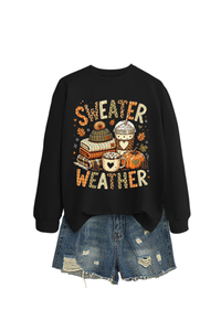 Women's Fall Cute Pumpkin Letter Print Relaxed Pullover