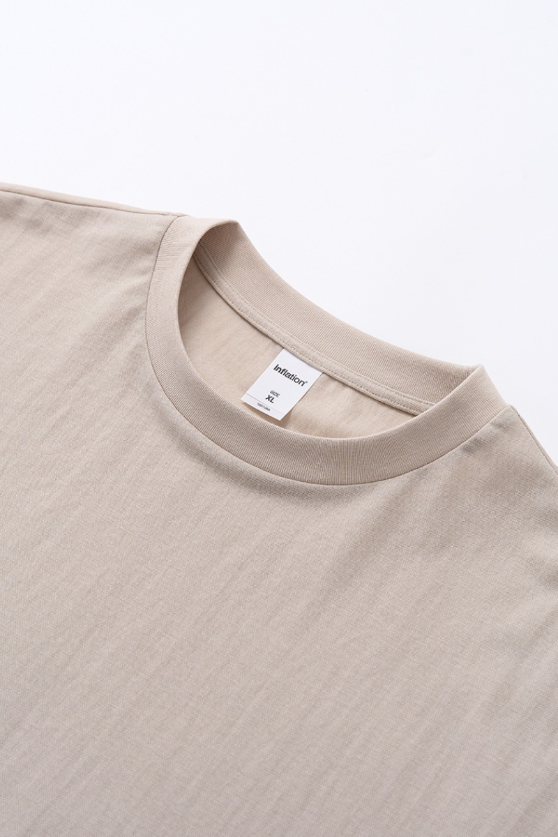 Men's Summer Curved Hem Solid Skin-Friendly T-Shirt