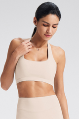Women's Square Neck Halter Open-Back Yoga Sports Bra