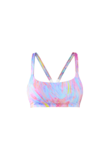 Women's Thin Straps U neck Colorful Print Sports Yoga Bra