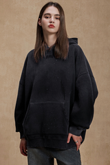 Retro-style hooded sweatshirt