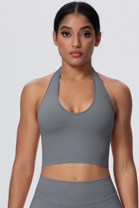 Women's Seamless Halter Backless Sports Tank Top