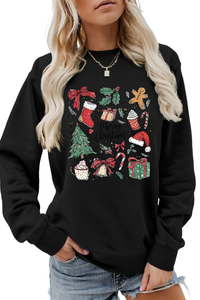 Women's Fall Merry Christmas Graphic Pullover
