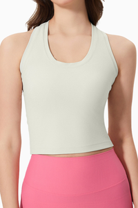 WomensU-Neck Racerback Cropped Workout Tank