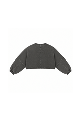 Womens Vintage Washed Cropped Crewneck Sweatshirt